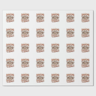 Papier Cadeau Danse à travers les squelettes d'Halloween musique