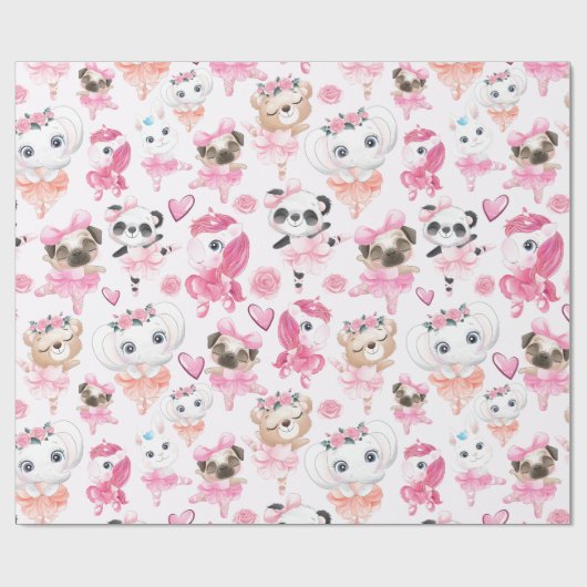 Papier Cadeau Danse animale (Plat)