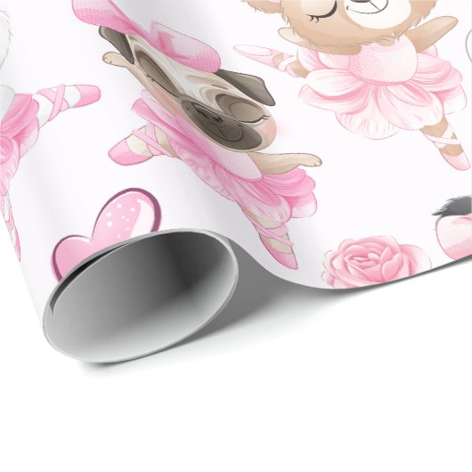 Papier Cadeau Danse animale (Coin rond)