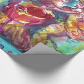 PAPIER CADEAU DANSE CARNAVALE, ROUGE PURRAL SWIRS (Coin)