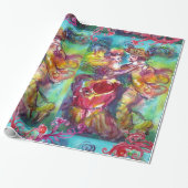 PAPIER CADEAU DANSE CARNAVALE, ROUGE PURRAL SWIRS (Déroulé)