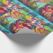 PAPIER CADEAU DANSE CARNAVALE, ROUGE PURRAL SWIRS (Coin)