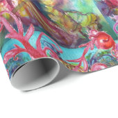 PAPIER CADEAU DANSE CARNAVALE, ROUGE PURRAL SWIRS (Coin rond)