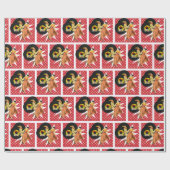 Papier Cadeau Danse carré ou danseurs de 50 ans Joyeux anniversa (Plat)