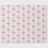 Papier Cadeau Danse d'aquarelle de Noël (Plat)