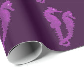 Papier Cadeau Danse Des Hippocampes (Violet) (Coin rond)