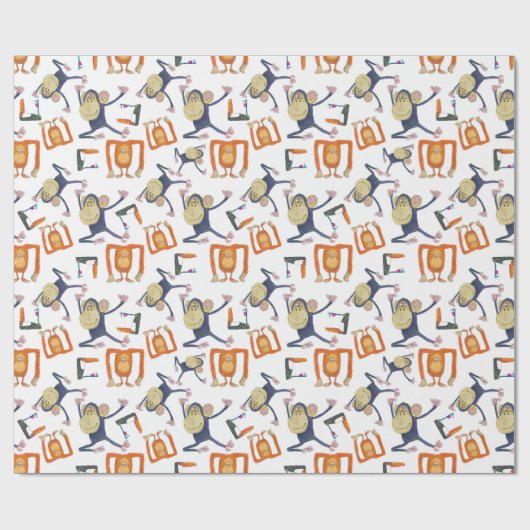 Papier Cadeau Danse des singes (Plat)
