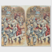 Papier Cadeau Danse d'oie de mère avec le père noël (Plat)