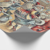 Papier Cadeau Danse d'oie de mère avec le père noël (Coin)
