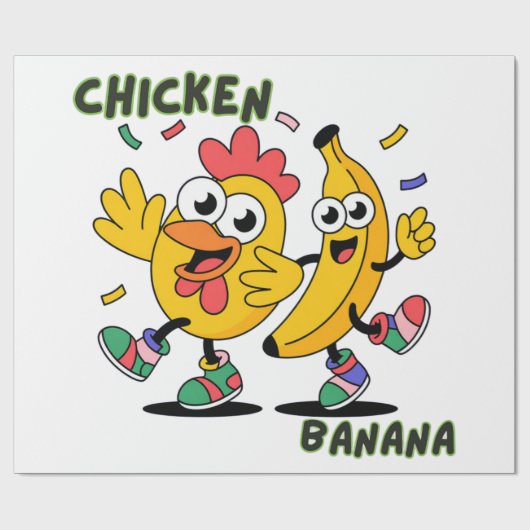 PAPIER CADEAU DANSE DU POULET BANANE (Plat)