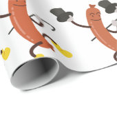 Papier Cadeau Danse Hot Dogs (Coin rond)