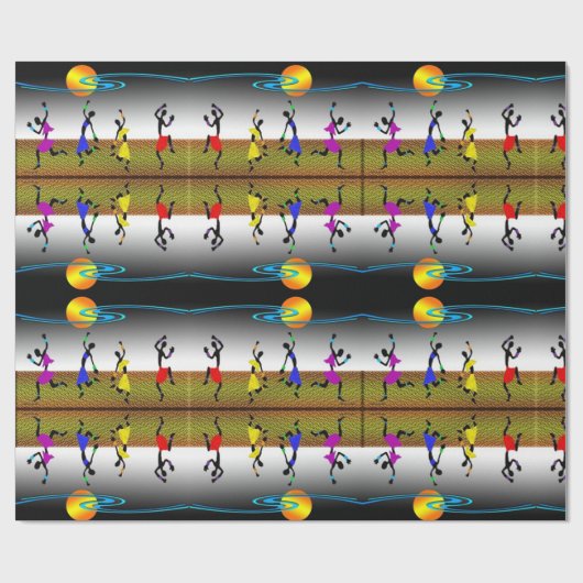 Papier Cadeau Danse Joyeuse de Kwanzaa (Plat)