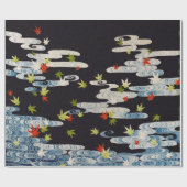 Papier Cadeau DANSE KIMONO, EAU COURANTE, CHUTE FEUILLE Florale (Plat)