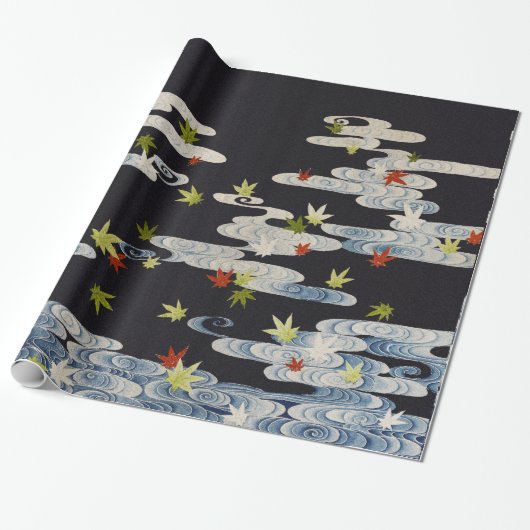 Papier Cadeau DANSE KIMONO, EAU COURANTE, CHUTE FEUILLE Florale (Déroulé)