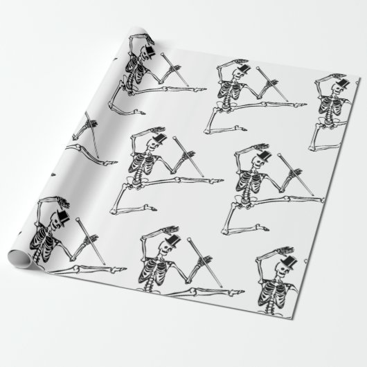 Papier Cadeau DANSER SKELETON Wrapper Paper (Déroulé)