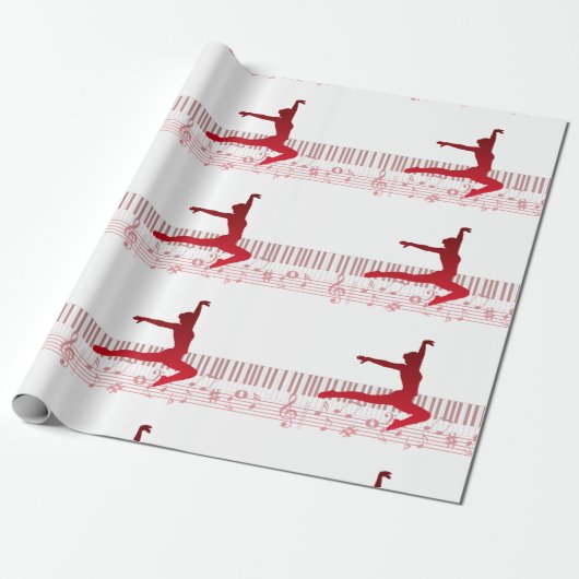 Papier Cadeau Danseur de ballet sur un clavier (Déroulé)