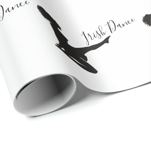 Papier Cadeau Danseur irlandais Soft Shoe Black and White Dance (Coin rond)