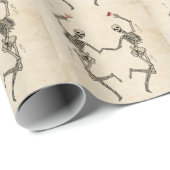 Papier Cadeau Danseur Squelette Gothique Époque (Coin rond)