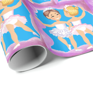Papier Cadeau Danseurs De Ballet Petites Filles Avec Cadre Viole