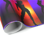 Papier Cadeau Danseurs Disco Party (Coin rond)