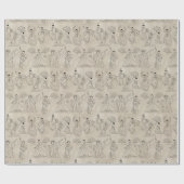 Papier Cadeau Danseurs et tambours coréens traditionnels Wrappin (Plat)