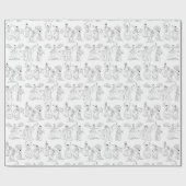 Papier Cadeau Danseurs et tambours traditionnels coréens (Plat)