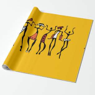 Papier Cadeau Danseuse dans le style ethnique traditionnel sans