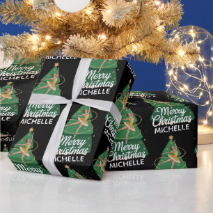 Papier Cadeau Danseuse de ballet de Noël personnalisée    