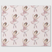 Papier Cadeau Danseuse de ballet moderne rose (Plat)