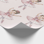 Papier Cadeau Danseuse de ballet moderne rose (Coin)