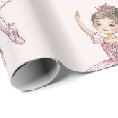 Papier Cadeau Danseuse de ballet moderne rose (Coin rond)