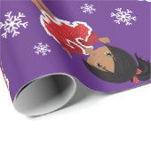 Papier Cadeau Danseuse de Noël multiculturelle (Coin rond)