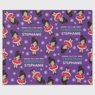 Papier Cadeau Danseuse de Noël multiculturelle