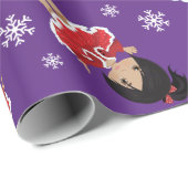 Papier Cadeau Danseuse de Noël multiculturelle (Coin rond)