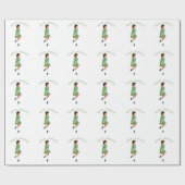 Papier Cadeau Danseuse de step irlandais - Vert (Plat)