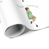 Papier Cadeau Danseuse de step irlandais - Vert (Coin rond)