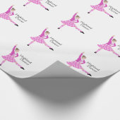 Papier Cadeau Danseuse Écossaise des Highlands Rose (Coin)