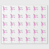 Papier Cadeau Danseuse Écossaise des Highlands Rose (Plat)