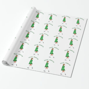 Papier Cadeau Danseuse Irlandaise Soft Shoe en Vert