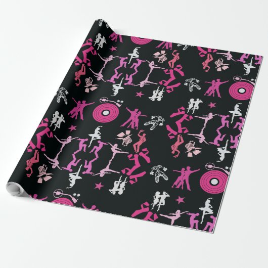 Papier Cadeau Danseuse rose Motif Décor Maison (Déroulé)