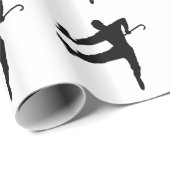 Papier Cadeau Danseuse Top Hat and Canne Tap (Coin rond)