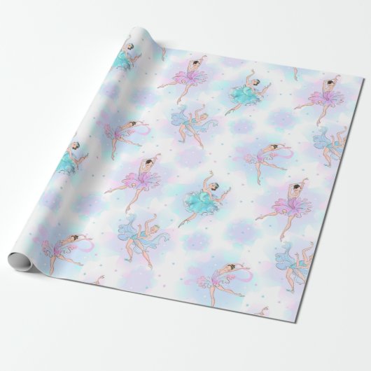 Papier Cadeau Danseuses de ballet pastel (Déroulé)