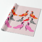 Papier Cadeau Danseuses espagnoles du Flamenco Silhouette Art (Déroulé)