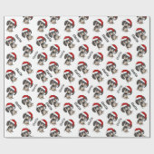 Papier Cadeau Dappy Dachshund Noël Personnalisé Nom du chien mig (Plat)