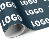 Papier Cadeau Dark Blue Corporate and Business Logo Branded (Coin rond)