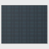 Papier Cadeau Dark Blue Plaid Holiday Christmas Pattern (Plat)