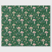 Papier Cadeau Dark Forest Emerald Fungi Seamless Pattern Moody (Plat)