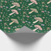 Papier Cadeau Dark Forest Emerald Fungi Seamless Pattern Moody (Coin)
