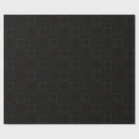Papier Cadeau Dark Geometric Dotted with Glowing Shapes (Plat)