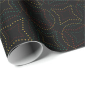 Papier Cadeau Dark Geometric Dotted with Glowing Shapes (Coin rond)